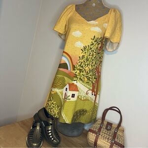 Countryside Front-Print Short Dress